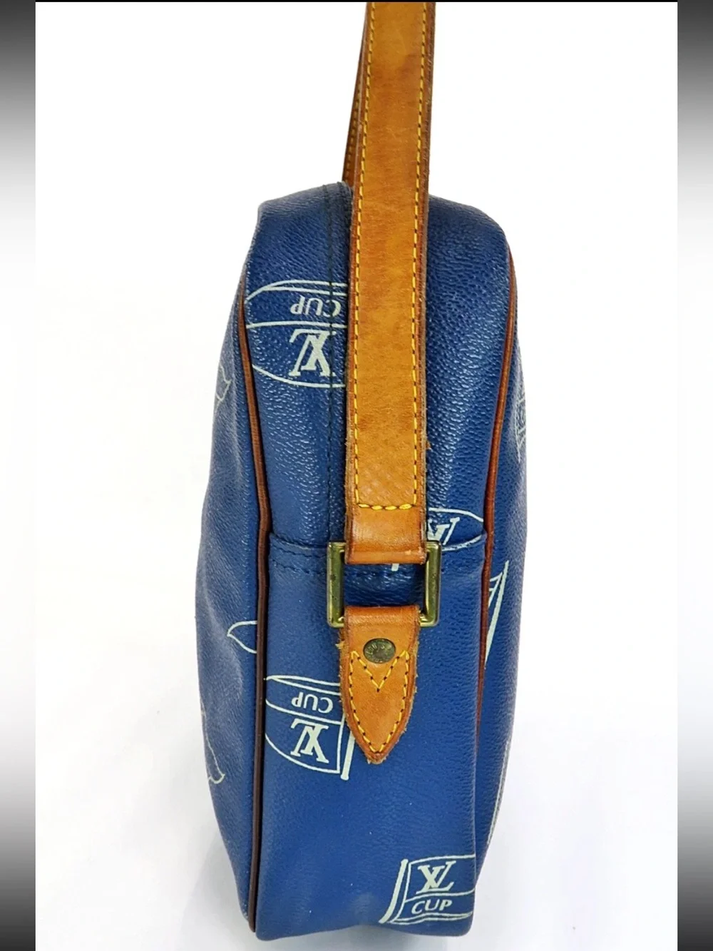 Louis Vuitton Blue & Tan LV Cup Print Messenger Bag